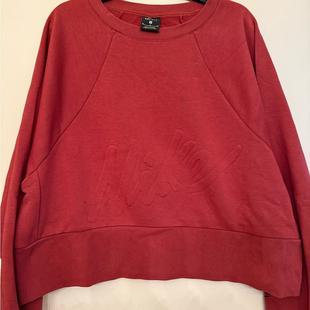 Nike Red Crew Neck Sweater with Raglan Sleeves